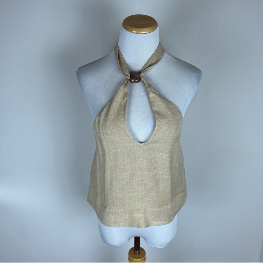 NWT Sezane Lelio Halter Top Tan Size 34 US 2